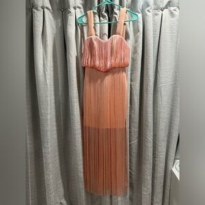 ASOS fringe mini dress new with tags size 6 color pink/coral.